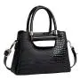 OEM Custom Handbag Logo Private Label Luxury Pu Leather Ladies Fashion Black  Purses and Handbags Women