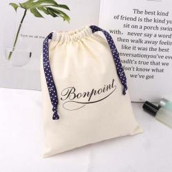 Custom Logo Printing Cotton Linen Dust Shoe Bag Hot Sale Drawstring Clothes Handbag Packaging Cotton Muslin Dust Bag
