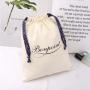 Custom Logo Printing Cotton Linen Dust Shoe Bag Hot Sale Drawstring Clothes Handbag Packaging Cotton Muslin Dust Bag