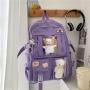 SC026 New Trendy Korean Large Capacity Zippers Backpack Polyester Girls High School Bags Wholesale Waterproof Travel Backpack