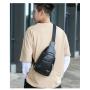 OEM766 Hot Sale USB PU Leather Fashion Men And Women Travel Crossbody Bag Men Shoulder Bag Chest Bags Outdoor Sports Backpack
