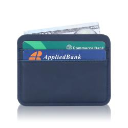 Custom Logo Soft  Leather Credit Card Wallet Slim