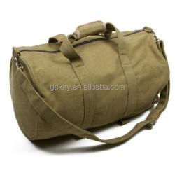 Gelory Personalized High Quality Canvas Material Gym Bags Custom Travel Style Men Canvas Shoulder Duffel Bag