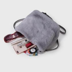 2024 Custom Faux Mink Fur Bucket Bag Handbag For Women Luxury Purse With Shoulder Strap