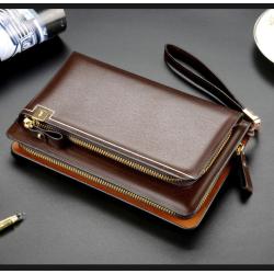 ZWY305 Hot Sale Men Business PU Clutch Bag Wholesale Waterproof Daily Useful Long Wallet New Fashion Multi-card Money Clip