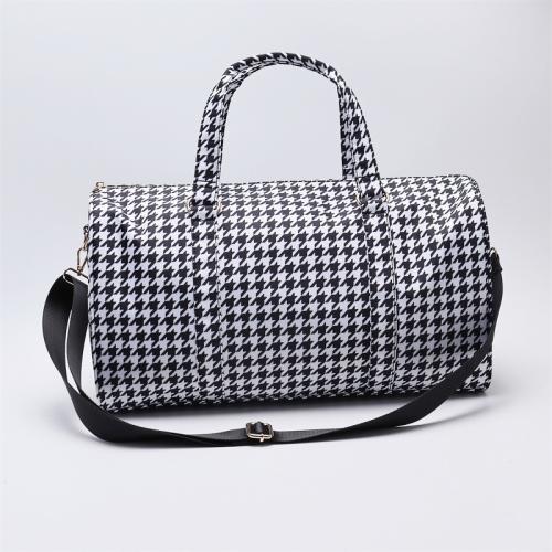 Keymay Manufacturer Custom Travel Duffle Bag Overnight Designer Bags Waterproof Nylon Houndstooth Check Checkered Fitness bags
