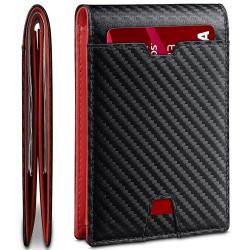Customize Slim Leather Money Clip Mens Wallet RFID Blocking Front Pocket Bifold Minimalist Credit Card Holder with Gift Box