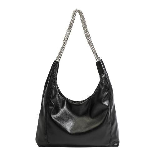 Luxury Designer Handbag Women Half Moon Tote PU Leather Half Moon Tote Handbags Zipper Lock Closure Large Size Solid Color Logo