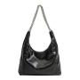 Luxury Designer Handbag Women Half Moon Tote PU Leather Half Moon Tote Handbags Zipper Lock Closure Large Size Solid Color Logo