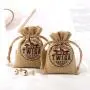 Eco-friendly Small Jute Hession Packaging Drawstring Bag Custom Logo Printed Linen Gift Sachet Jewelry Pouch