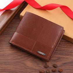 Men's leisure wallet, ID package, fashionable short style purse, business multi-card slot money clip, factory wholesale