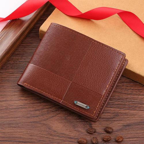 Men's leisure wallet, ID package, fashionable short style purse, business multi-card slot money clip, factory wholesale