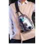 HR115 Men's New With USB Charge Chest Bag Fashion PVC Transparent Waterproof Shoulder Bag Technology Fashion Trend Crossbody Bag