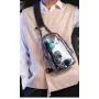 HR115 Men's New With USB Charge Chest Bag Fashion PVC Transparent Waterproof Shoulder Bag Technology Fashion Trend Crossbody Bag