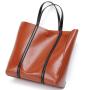 Leisure Fashion Designer Large Capacity Vintage Oil Wax Genuine Leather Ladies Shoulder Tote Bag Women Purses And Handbags