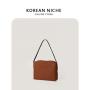 2024 Korea Simple Design Shoulder Bag Hot Sale Brown Customizable Handbag Faux Antler Leather Handbag Women