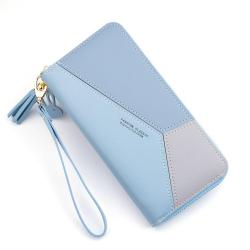 Korean version 2021 new design women pu leather wallet wholesale fashion cross fringe zipper purse leather wallet