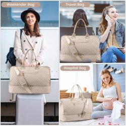 LOVEVOOK 3pcs/set Gym Tote Bag Large Carryon Duffle Bag with Shoe Compartment Overnight Bag Weekender Travel Duffle for Women