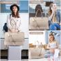 LOVEVOOK 3pcs/set Gym Tote Bag Large Carryon Duffle Bag with Shoe Compartment Overnight Bag Weekender Travel Duffle for Women