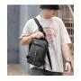 ZF092 New Business Chest Bag Men Fashion Casual Shoulder Messenger Bag Waterproof Nylon Backpack USB Interface