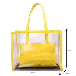 Fashion Large Capacity Transparent Mother Bag Shoulder Tote Bag Female Alphabet PVC Beach Bag