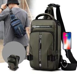 New men's chest bag trend multifunctional backpack men's casual cross-body bag portable men's one-shoulder backpack