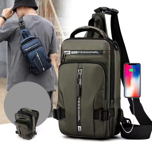 New men's chest bag trend multifunctional backpack men's casual cross-body bag portable men's one-shoulder backpack