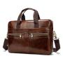 ZWY104 Men Vintage Business Briefcase Daily Work Travel Genuine Leather Laptop Bag Wholesale Waterproof Portable Shoulder Bag