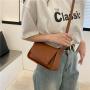 2024 Small Square Shoulder Bag Leather Pure Color Stylish Bags For Lady Girls Women Luxury Handbags For Women Famous Brands