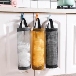 KBW525 Rubbish Bag Storage Kitchen Wall Mounted Plastic Storage Bag Extractable Household Shopping Bag Mesh Storage Box