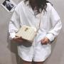 Summer New Small Bag Women's 2024 New Trendy Korean Crossbody Bag Single Shoulder Shell Grass Woven Simple Messenger Bag Women