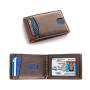 RFID blocking Bi-fold vintage leather Slim Men's Money Clip Front Pocket Wallet with 7 Credit Card Slots