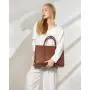 LOVEVOOK Vintage Leather Work Bag 15.6 in Laptop Tote Waterproof Computer Bag Business Office Briefcase Laptop Bag for Women