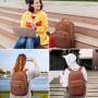 LOVEVOOK 2022 Wholesale custom school bags large PU leather 15.6 17in women men travel bags Work Business laptop backpacks
