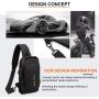Motorcycle Chest Bag Password Anti-theft Single Shoulder Bag Sports Leisure Multi-functional USB Crossbody Bag For Men