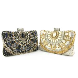 Dinner Bag Handmade Bead Embroidery Diamond Fashion Retro Evening Clutch Bags With Crystal sac tendance 2024
