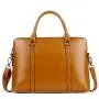 Women's Genuine Leather Business Briefcase Handbag Stylish 14 Inch Laptop Work Office Bag Design for Fashionable Ladies