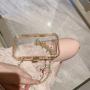 Fashionable transparent acrylic box small square bag flower banquet handbag