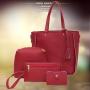2024 new large-capacity lychee grain handbag shoulder bags European American retro fashion tassel four sets women's bags