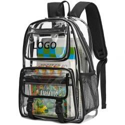 Custom Lightweight Portable Waterproof Transparent Students School Bag Stadium Approved Clear PVC Backpack