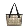Woman ladies sports metallic puffer tote bag travel weekend overnight puffy bags big quilted shoulder tote bag