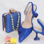Luxury rainbow pointy bow high heeled sandals ladies pumps stiletto women rhinestone designers heeled sandals with handbag
