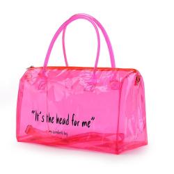 Wholesale Customized Logo Transparent Travel Bag Fashion Plastic Waterproof PVC Shopping Clear Overnight Duffel Bag