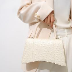 Wholesale Unique Shape Women Handbags Luxury Leather Ostrich Pattern Ladies Oem Purses And Handbags