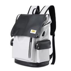 ZR914 Men's Backpack High Quality Student PU Leather Laptop Bag USB Charging Waterproof Custom Logo Travel Women's Backpack