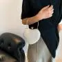 HR553 Women Heart Shaped Beauty Chain Rhinestone Dinner Bag Luxury Lock Buckle Handbag Fashion Trend Shoulder Crossbody Bag