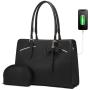 LOVEVOOK Laptop Tote Bags Large PU Crossbody Work shoulder Bags 15.6inch Computer bags 2pcs Briefcase women Handbags and Purse