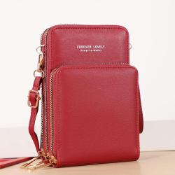 New phone bag for Women Large Capacity Multi-Functional Solid Color Simple Shoulder Bag Touch Screen  Mobile Phone bag