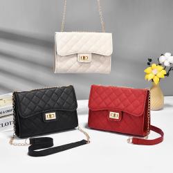 Custom logo women's new design chain shoulder bags pu leather 2024 new fashion crossbody bags ladies square bag