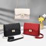 Custom logo women's new design chain shoulder bags pu leather 2024 new fashion crossbody bags ladies square bag